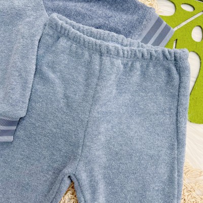 Conj. Jaqueta e Calça em Fleece - Azul Jeans